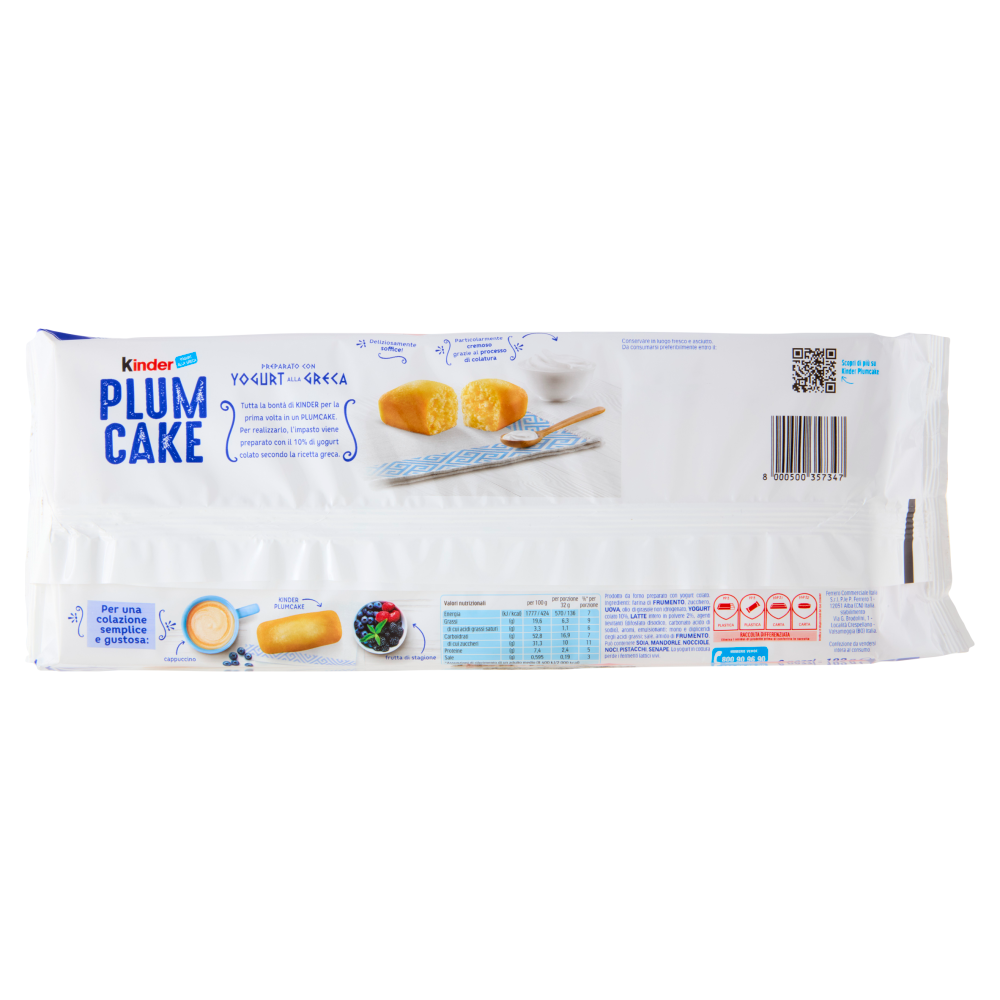 Kinder Plumcake Preparato con Yogurt alla Greca 6 x 32 g