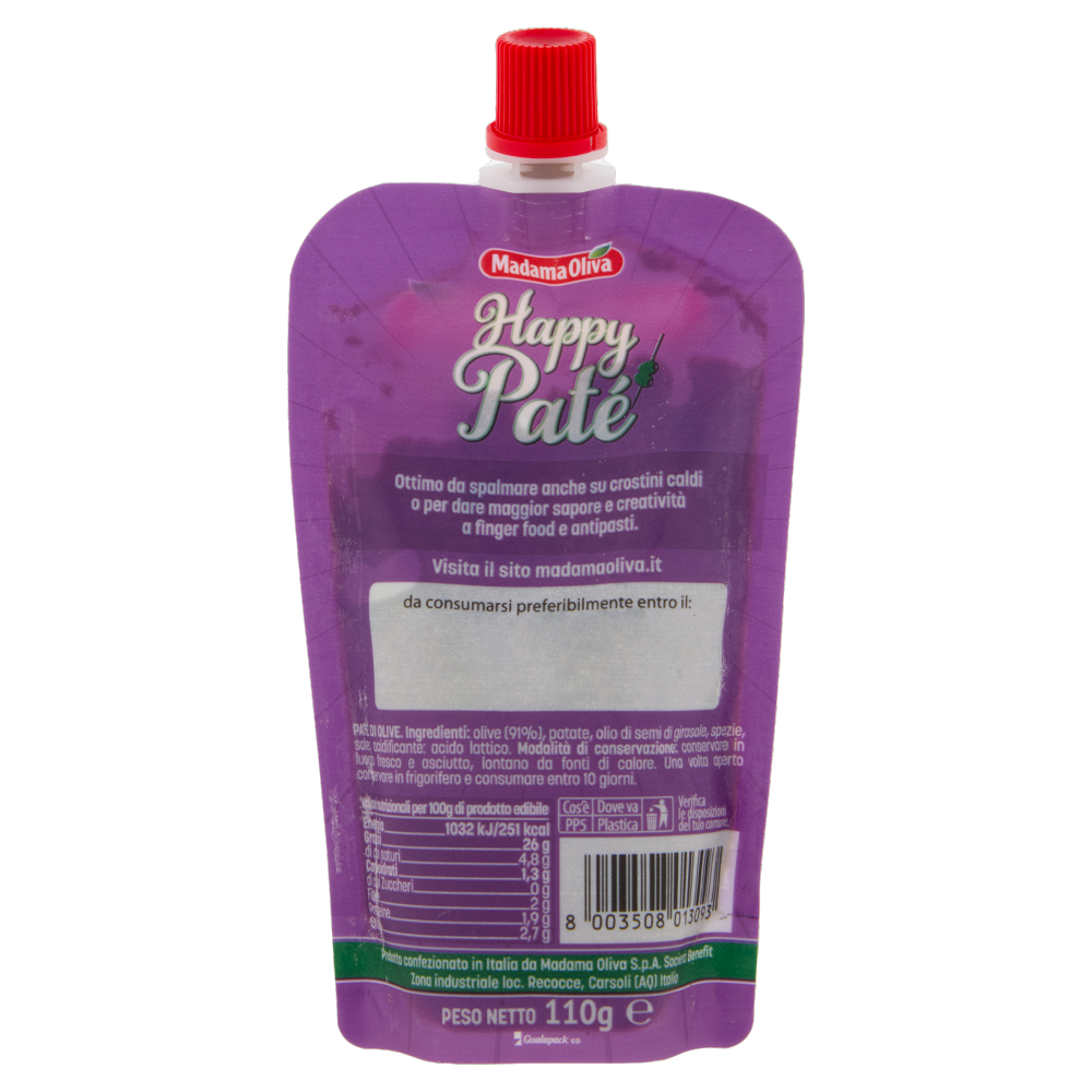 Madama Oliva Happy Paté Paté di Olive 110 g