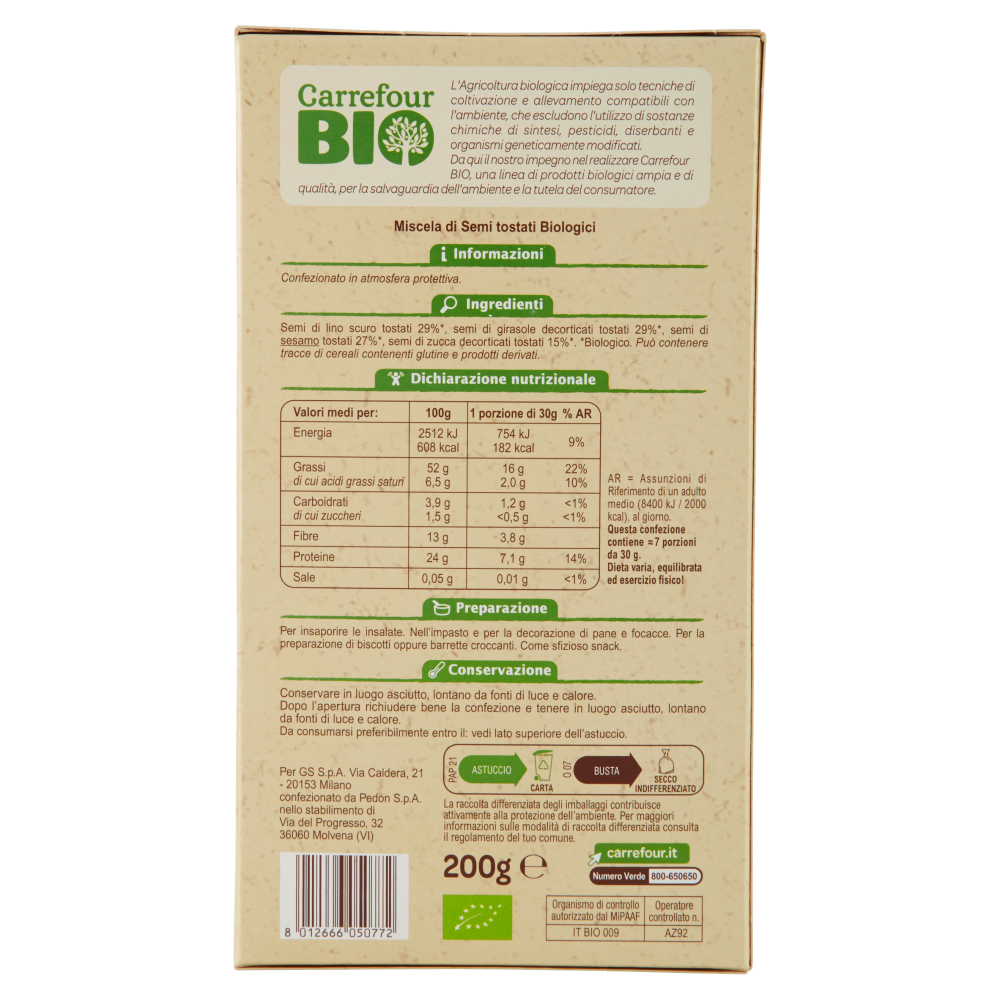 Carrefour Bio Misto di Semi 200 g