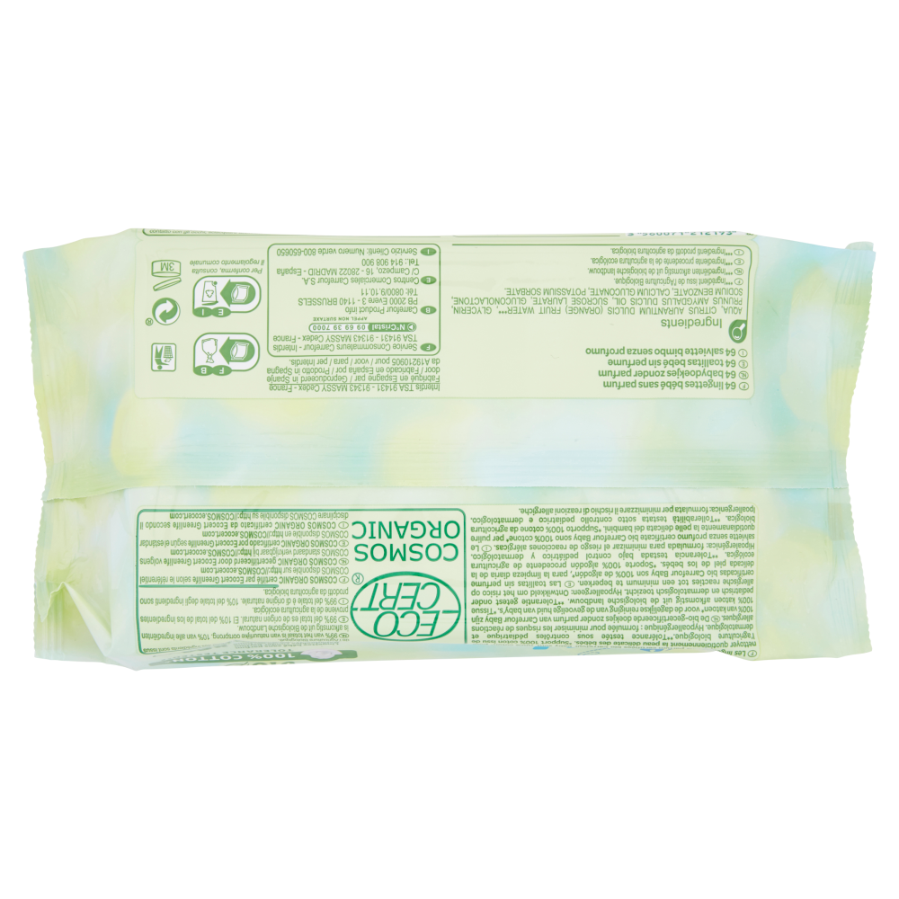 Carrefour Baby Bio Salviette bimbo senza profumo 64 pz