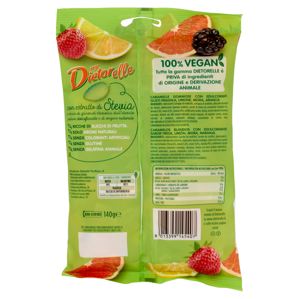my Dietorelle Gommose Limone Mora Arancia e Fragola 140 g