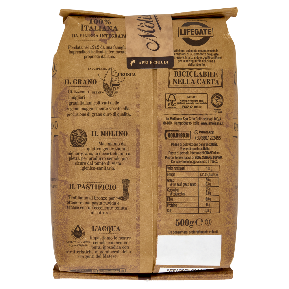 La Molisana 1000 Rigacuore Integrale 500 g