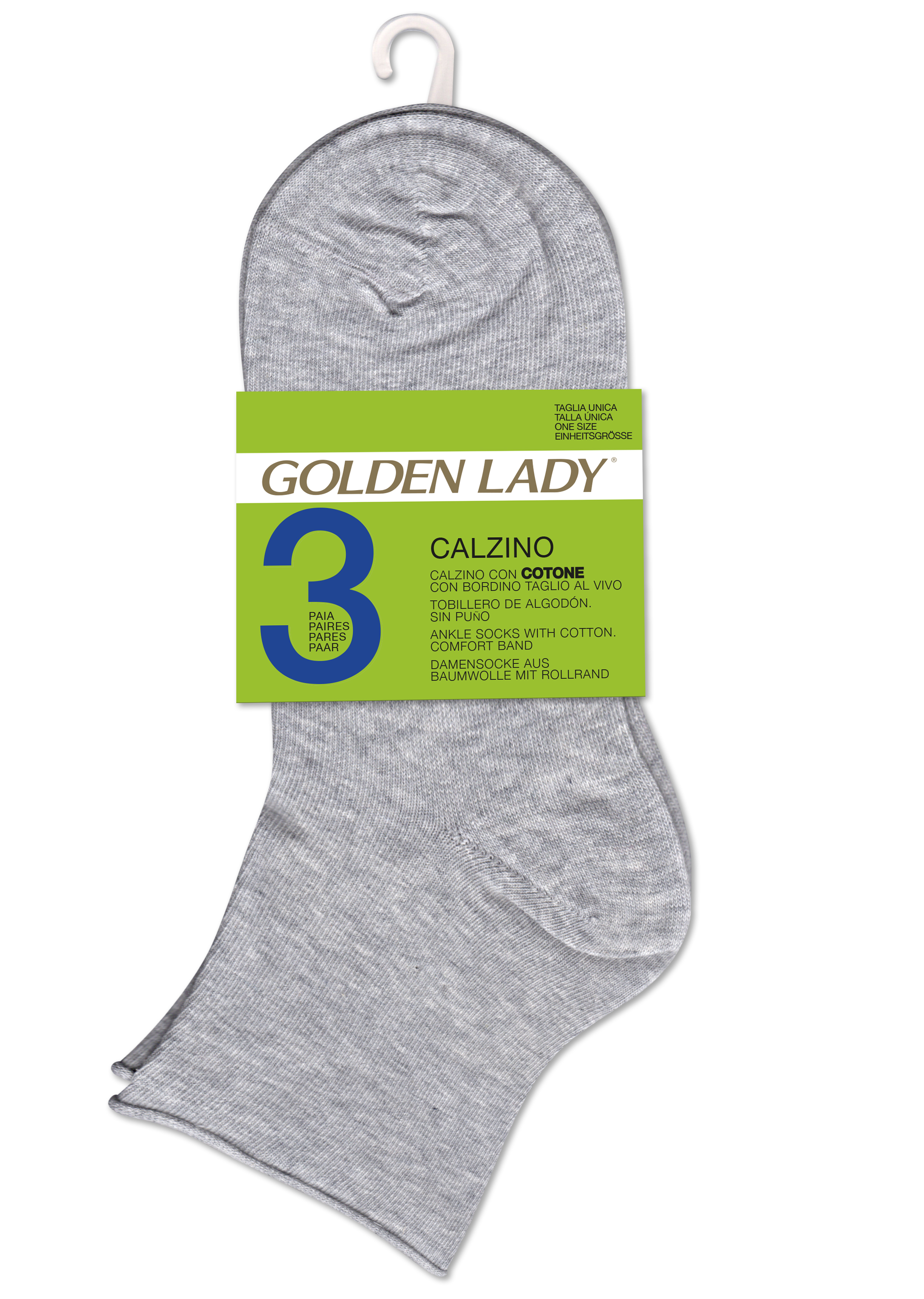 Golden Lady 3 calzini sporty grigio Femmina Calzini per squadra 3 paio/a