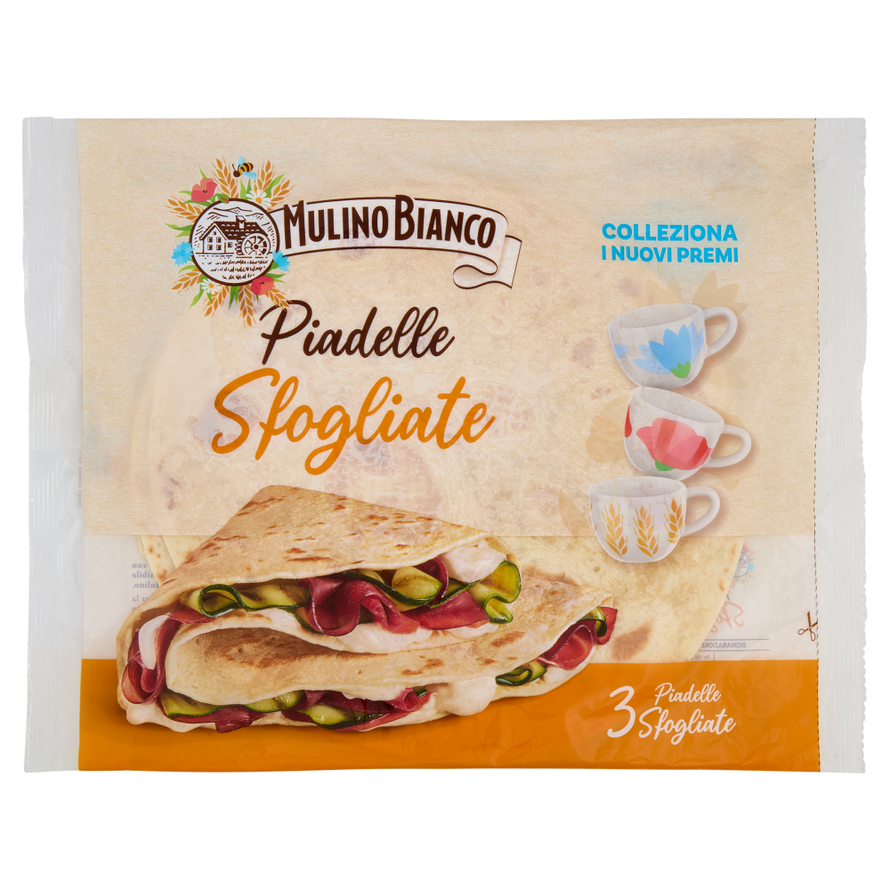 Mulino Bianco Piadelle Sfogliate Ideale per Piadina 3pz 330g