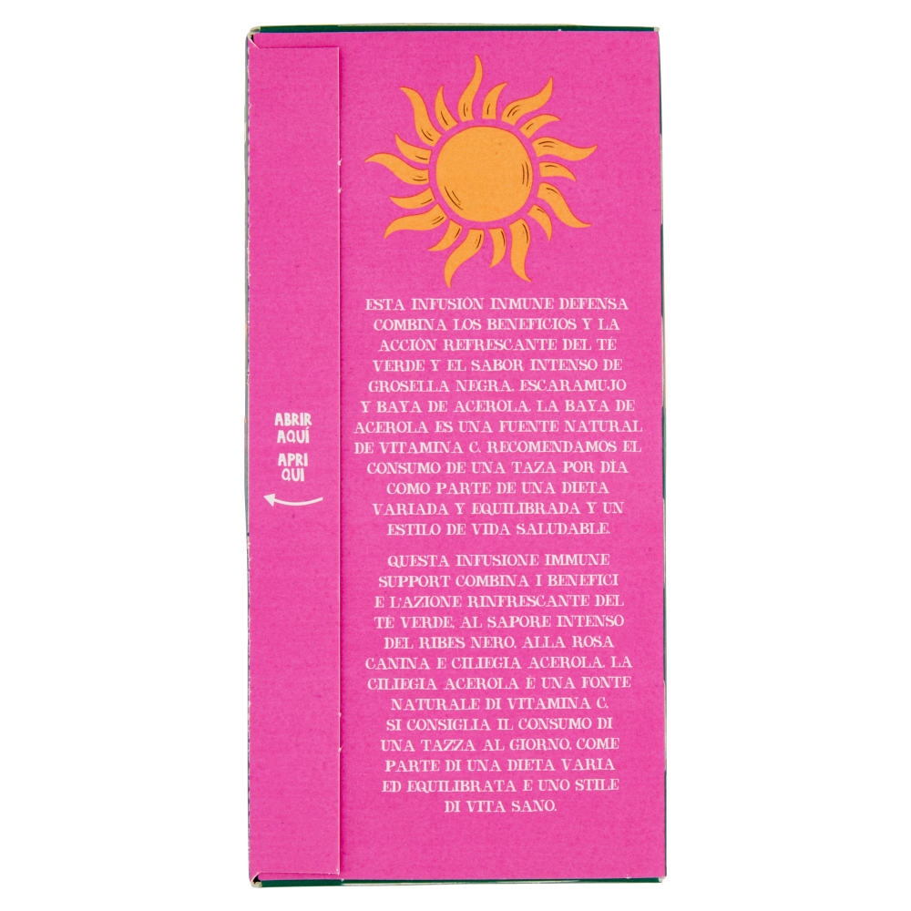 CUPPER Tè Verde Immune Support Biologico Fairtrade con Ribes Nero, Acerola e Matcha, 20 bustine 40 g