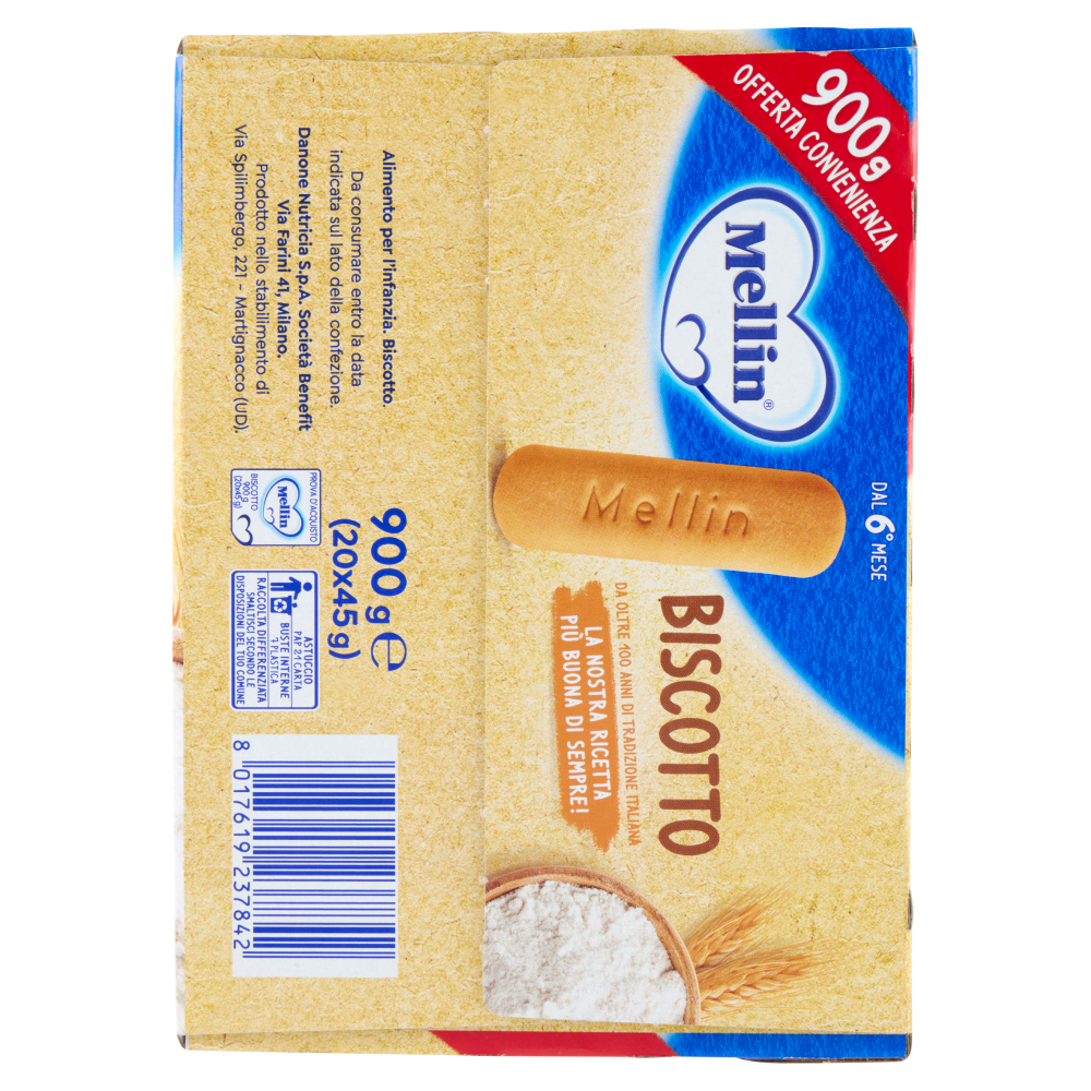MELLIN Biscotto Classico, a partire dal 6° mese, Senza Olio di Palma, Formato Convenienza, 900g