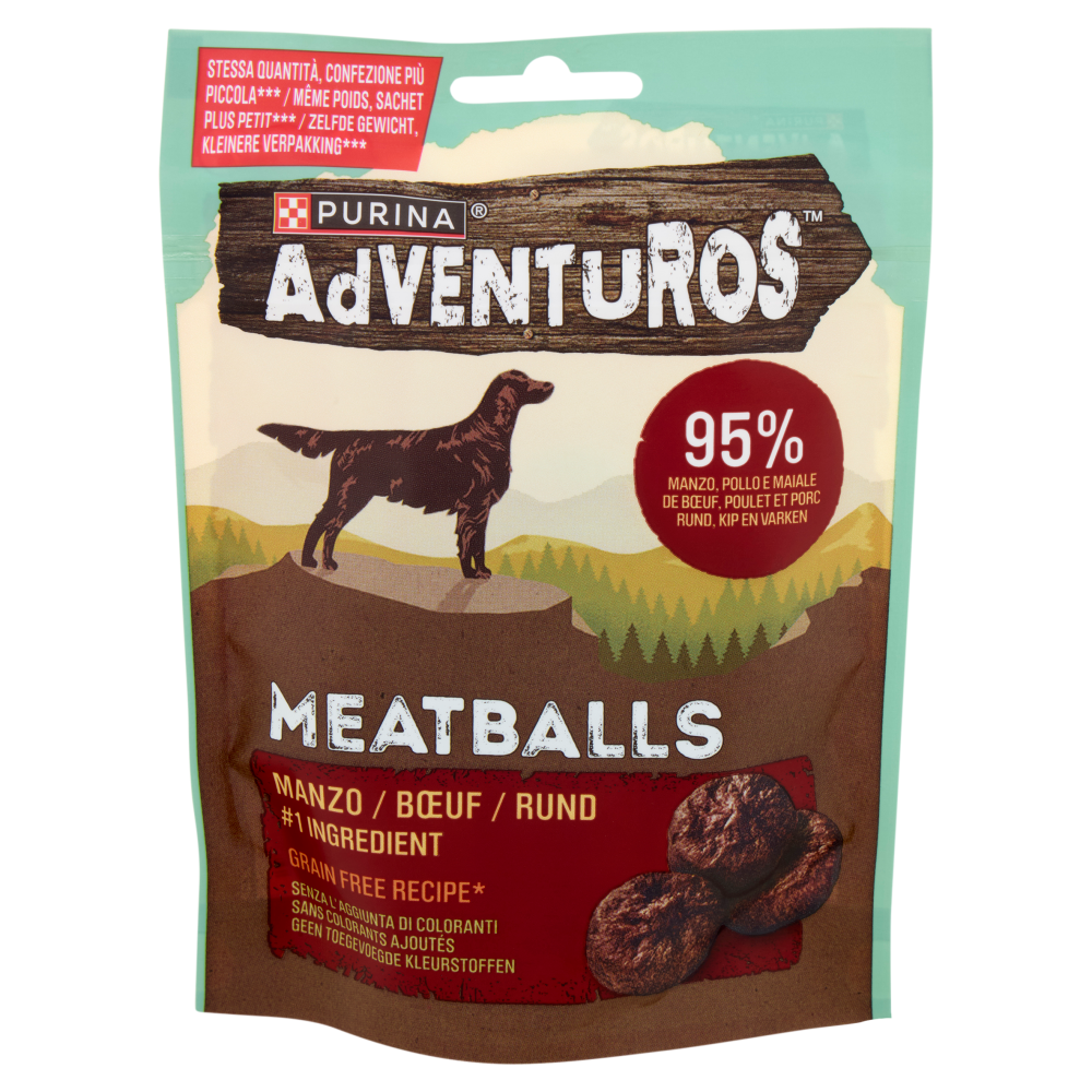 PURINA ADVENTUROS Meatballs Manzo, Pollo e Maiale 70 g
