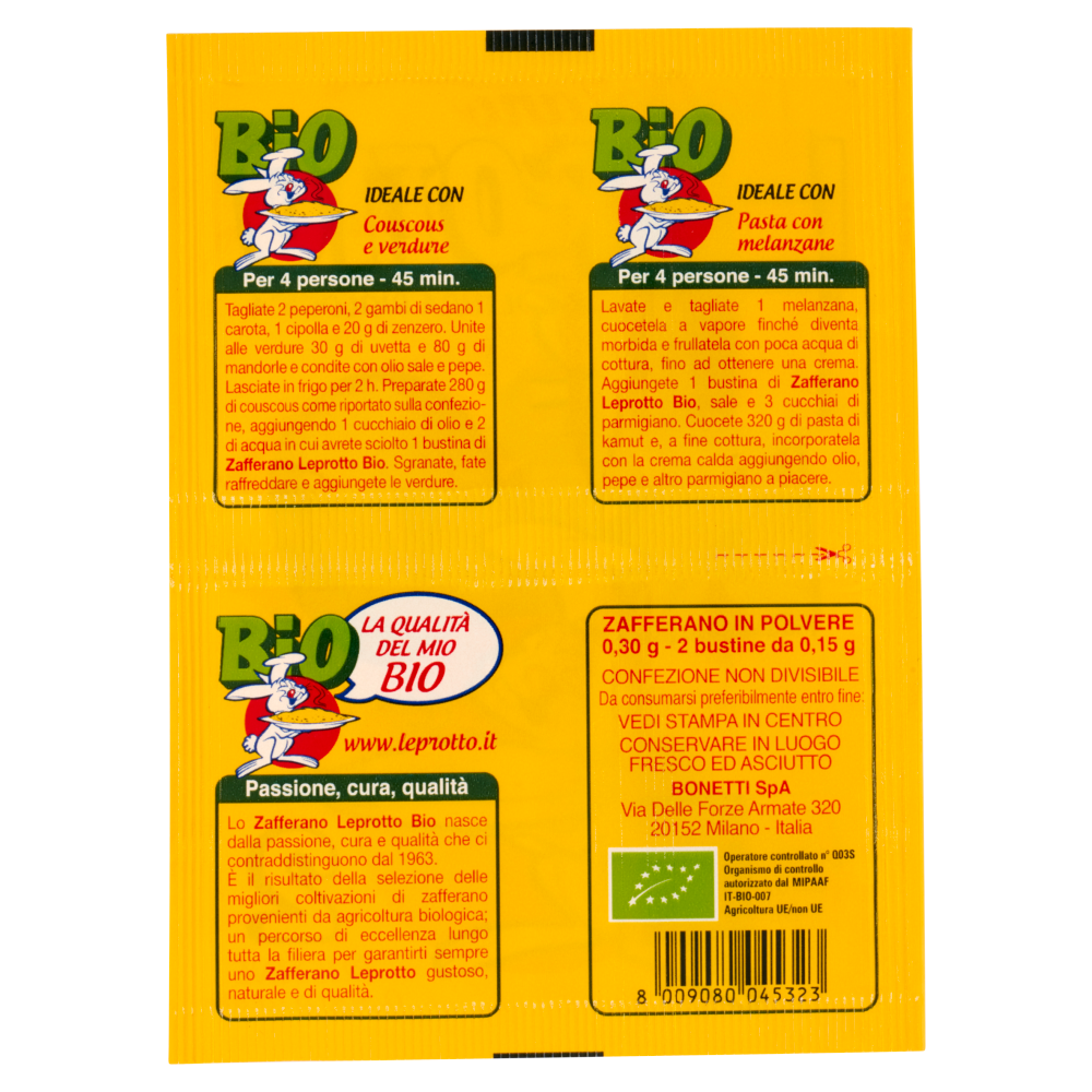 Leprotto Bio zafferano 2 x 0,15 g