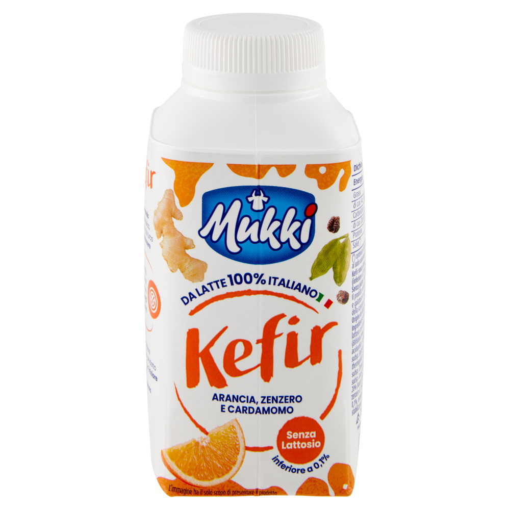 Mukki Kefir Arancia, Zenzero e Cardamomo Senza Lattosio 250 ml