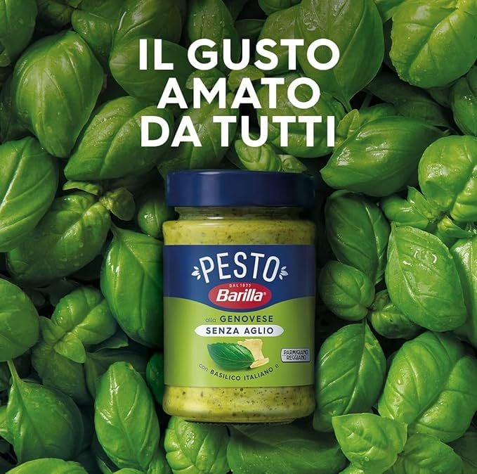 Barilla Pesto alla Genovese senza Aglio Condimento e Sugo per Pasta 190 g