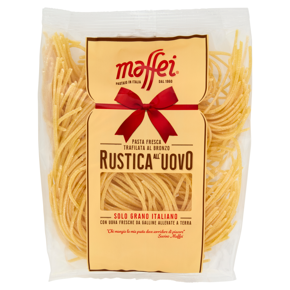 maffei Pasta Fresca Trafilata al Bronzo Rustica all'Uovo Spaghetti alla Chitarra 250 g