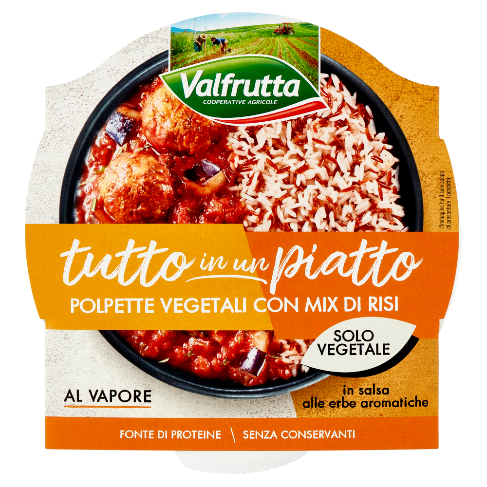 Valfrutta tutto in un piatto Polpette Vegetali con Mix di Risi in salsa alle erbe aromatiche 280 g