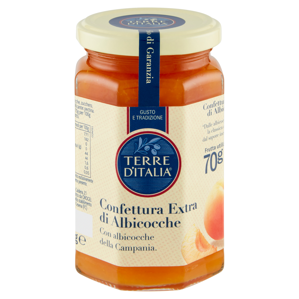 Terre d'Italia Confettura Extra di Albicocche con albicocche della Campania 340 g