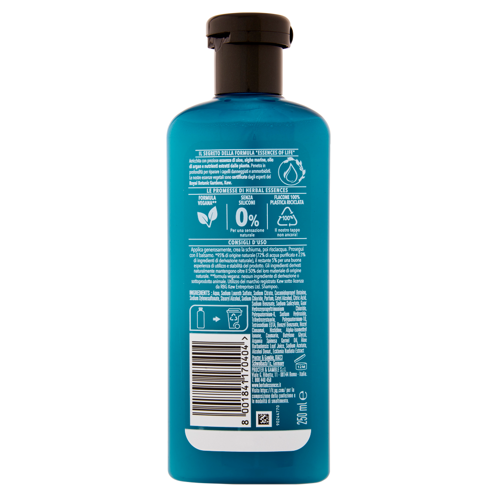Herbal Essences Shampoo Formula Vegana Ripara con Olio di Argan 250 ml