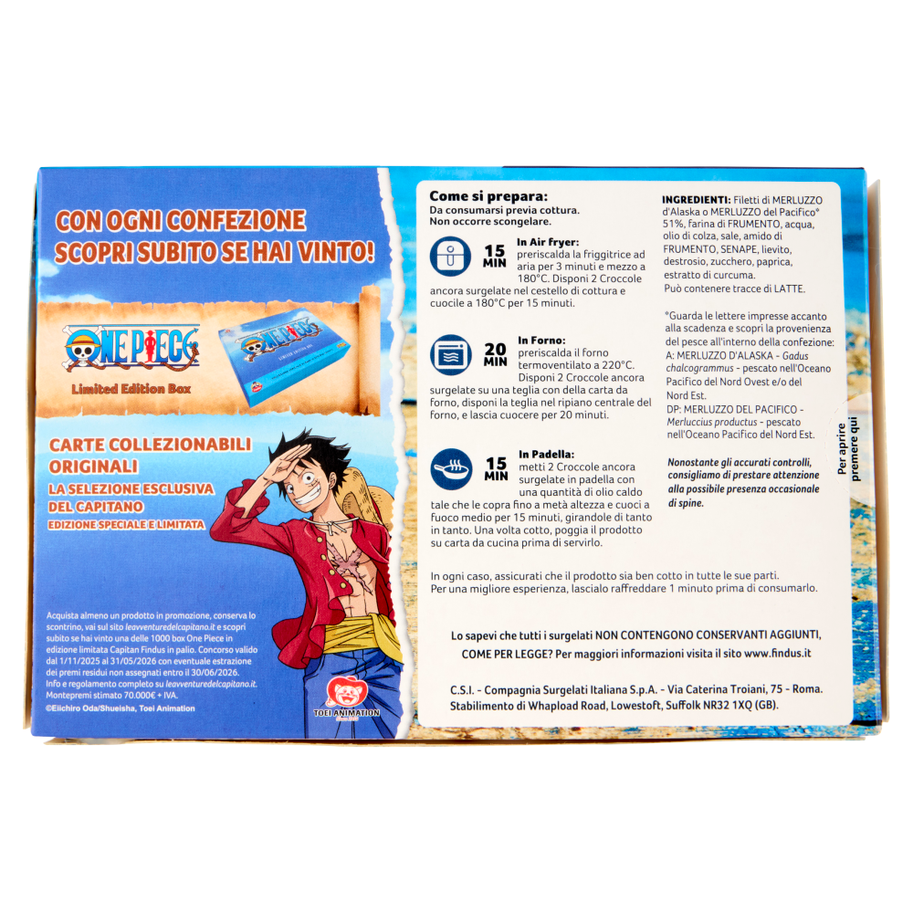 Capitan Findus 2 Croccole con 100% Filetti di Merluzzo - Le originali 216 g