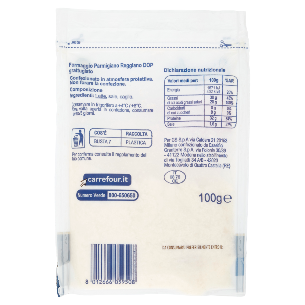 Simpl Parmigiano Reggiano DOP Grattugiato 100 g
