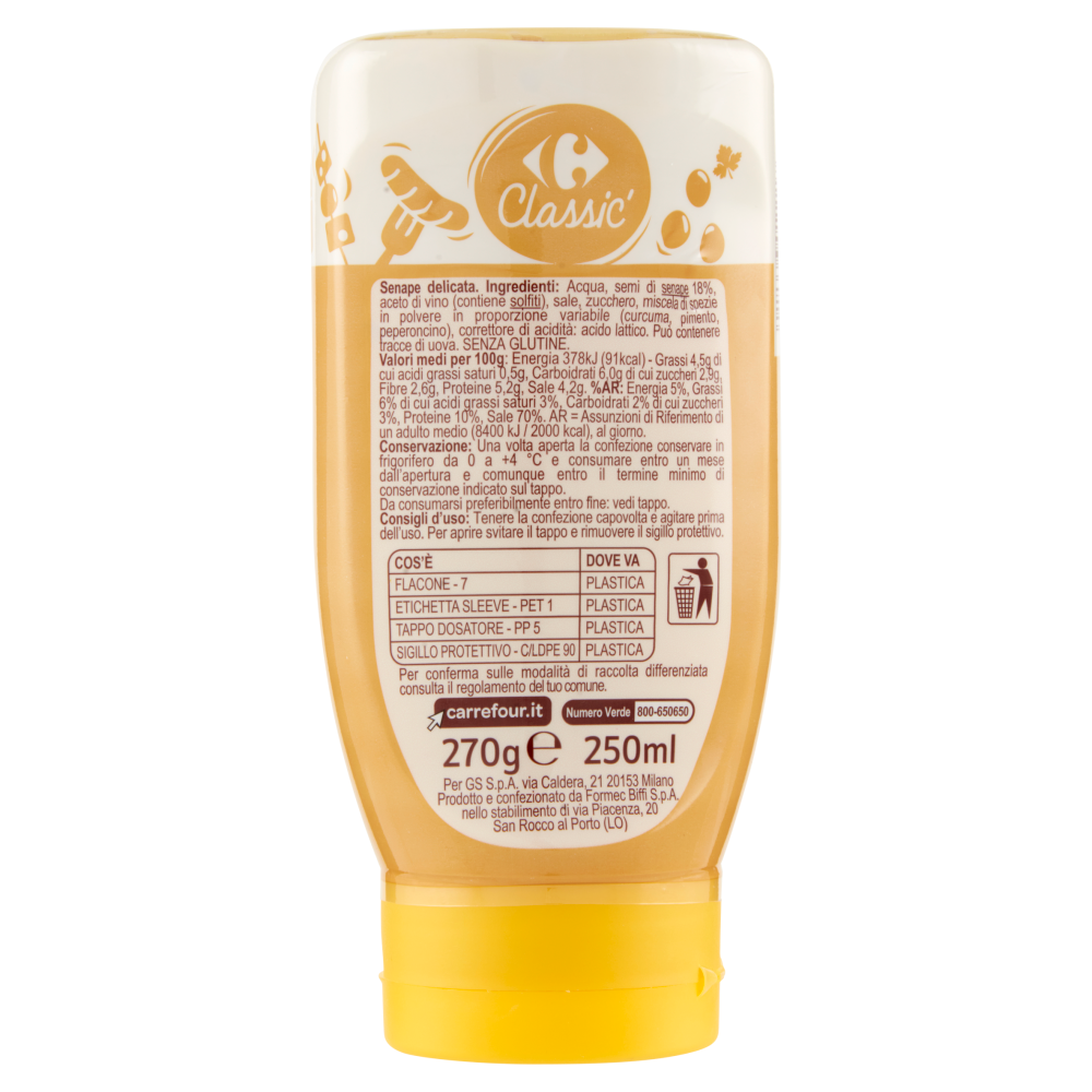 Carrefour Classic Senape Delicata 270 g