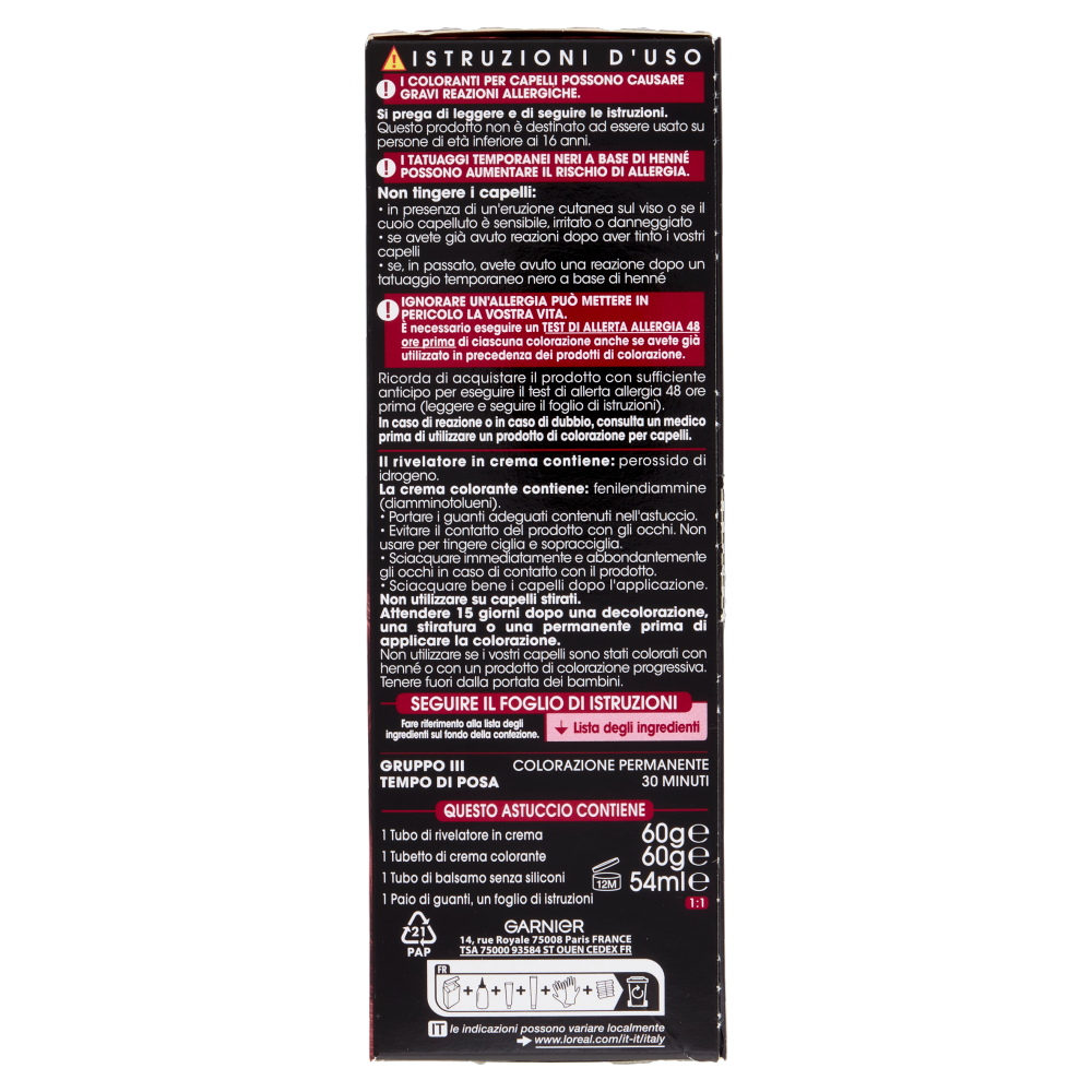 Garnier Olia Red Lacquers, Tinta Capelli Senza Ammoniaca, 7.25 Rosso Rubino