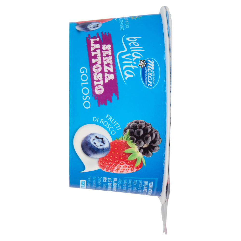 bella vita Yogurt Intero da Latte Fieno Senza Lattosio Goloso Frutti di Bosco 150 g