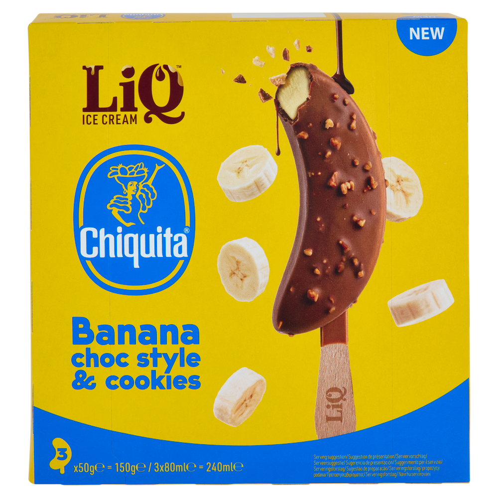 LiQ Chiquita Banana choc style & cookies 3 x 50 g