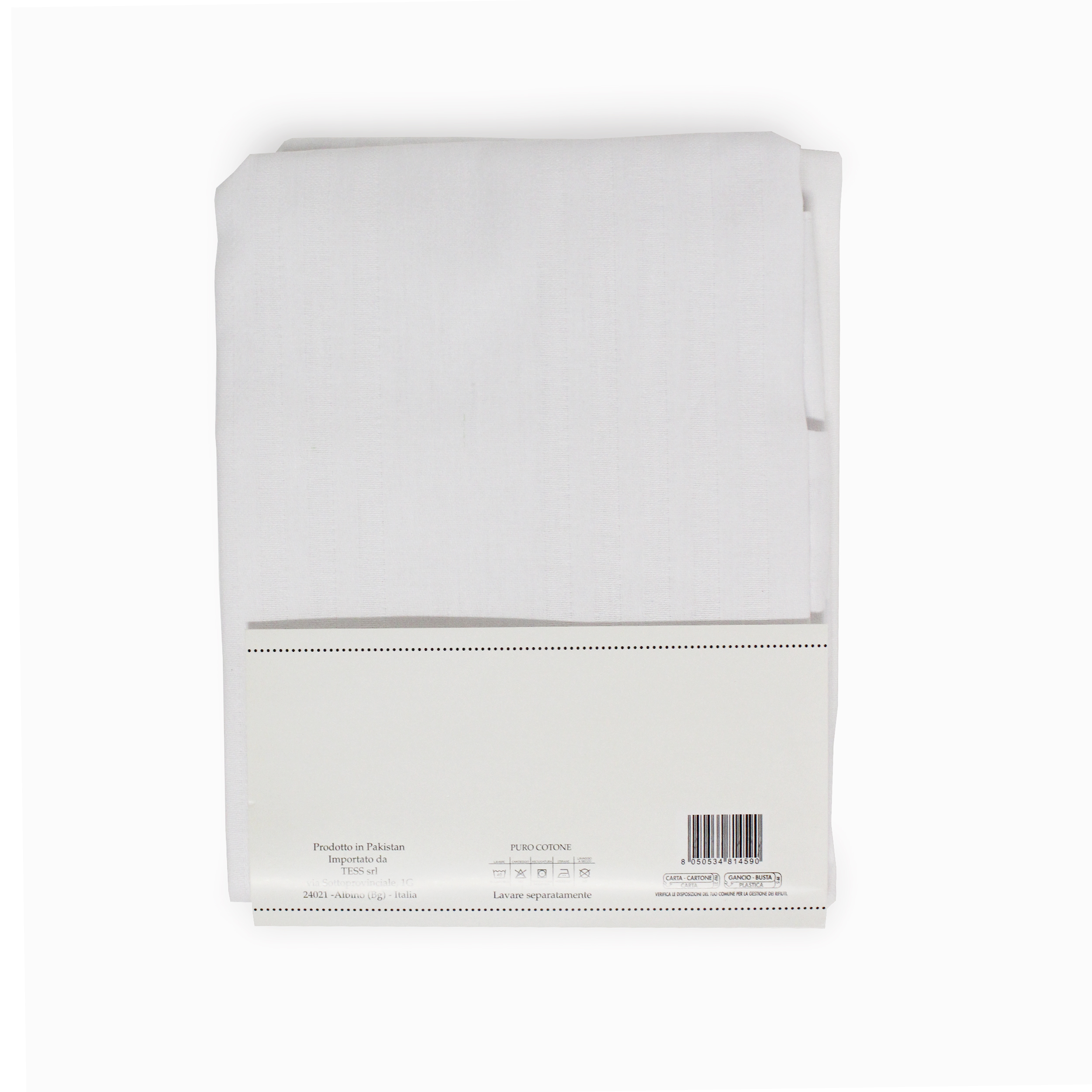 TESS White & White Set 2 copriguanciali con zip, 50x80 cm, 100% cotone