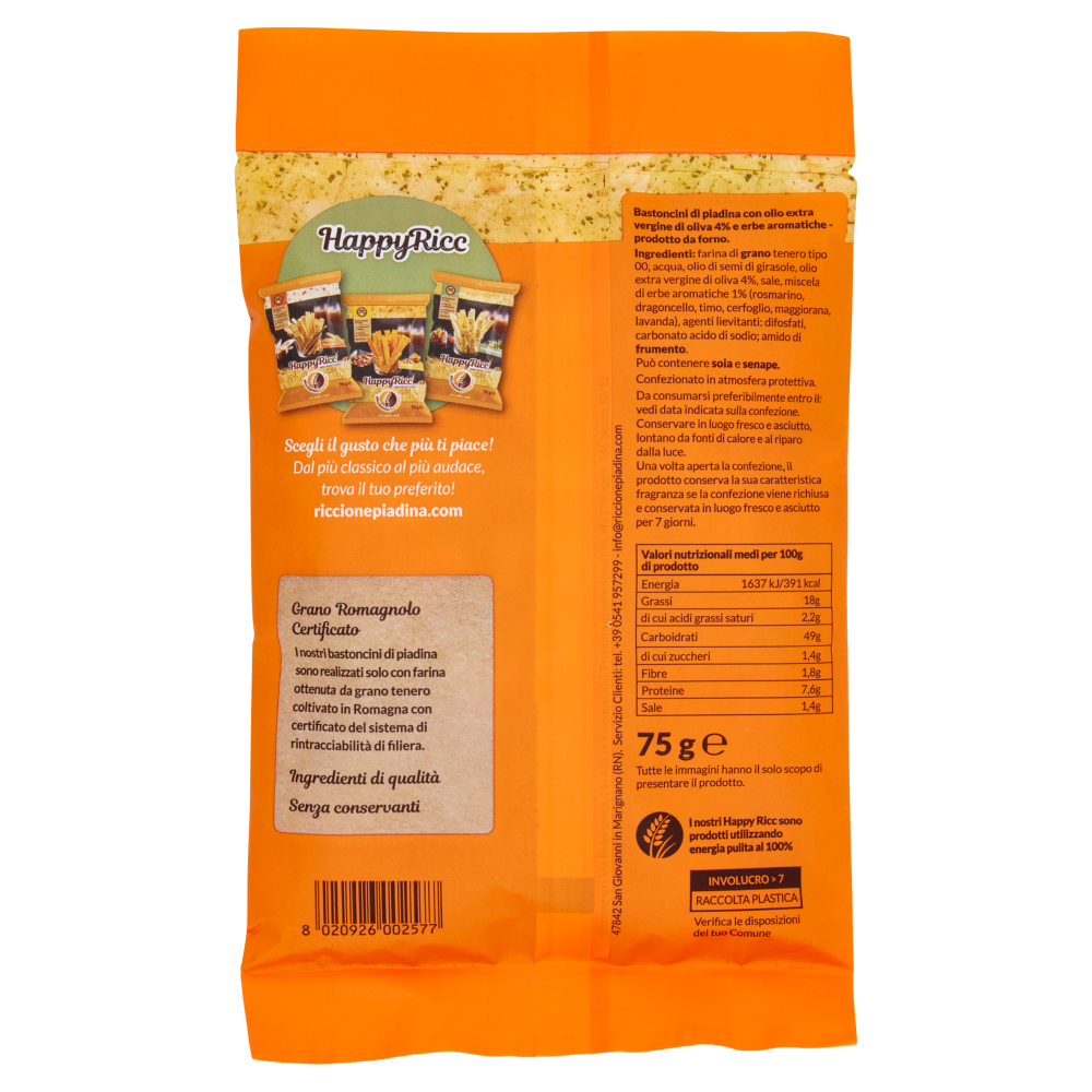 Riccionepiadina HappyRicc Erbette Aromatiche 75 g