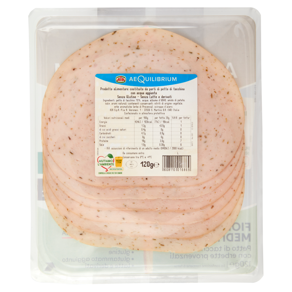 Aia aeQuilibrium Fior di Mediterraneo Petto di tacchino con erbette provenzali 120 g
