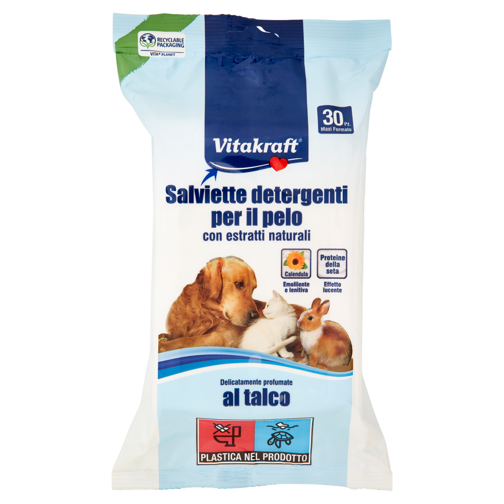 Vitakraft Salviette detergenti per il pelo 30 pz