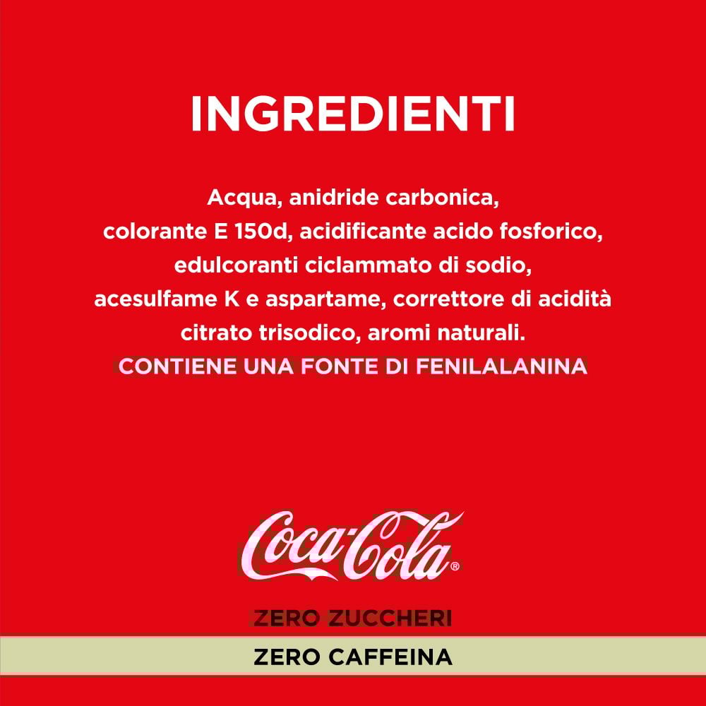 Coca-Cola Zero Zuccheri Zero Caffeina 660ml