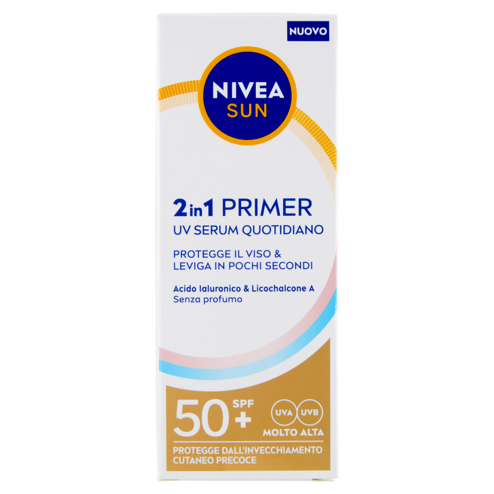 Nivea Sun 2in1 Primer UV Serum Quotidiano SPF 50+ Molto Alta 30 ml
