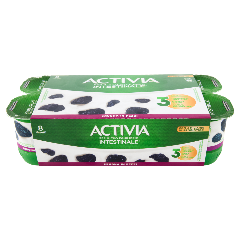 ACTIVIA Yogurt con Probiotico Bifidus, gusto Prugna, 8x125g