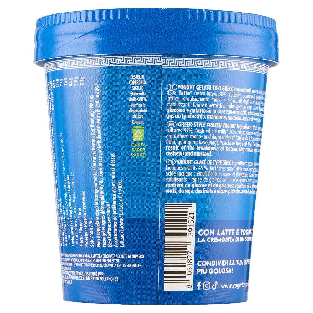 Yogurteria Frozen Yogurt Tipo Greco Naturale 250 g