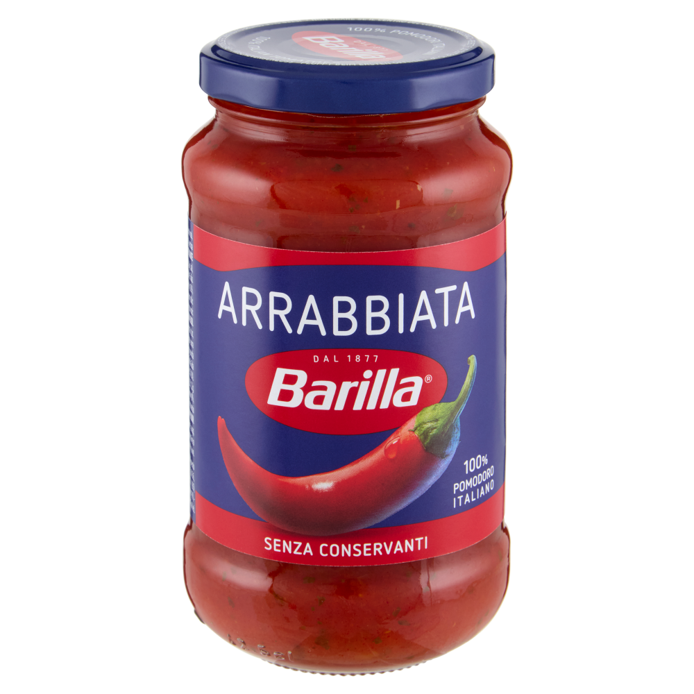 Barilla Sugo Arrabbiata Pomodoro e Peperoncino con 100% Pomodoro Italiano Condimento per Pasta 400g