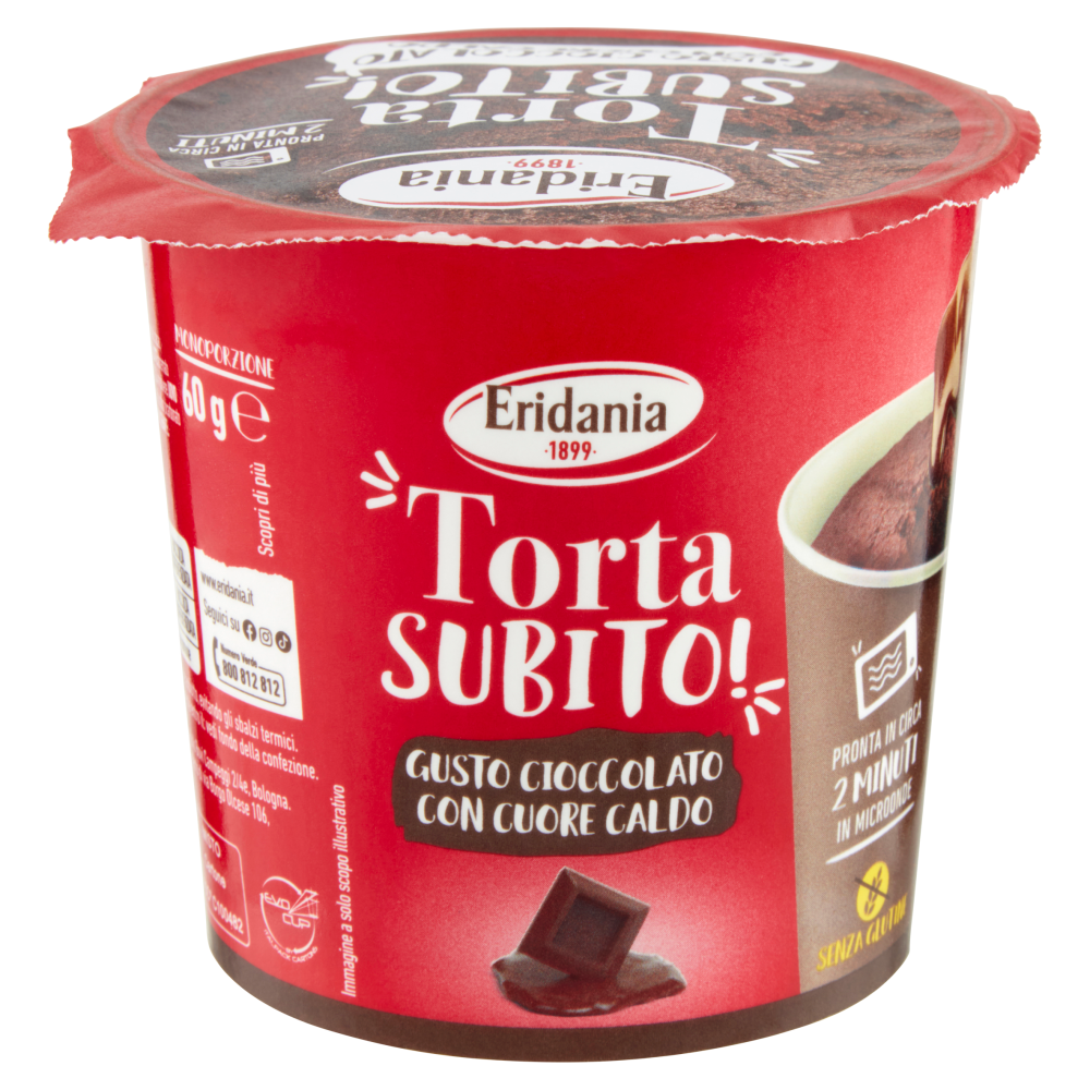 Eridania Torta Subito! Gusto Cioccolato con Cuore Caldo 60 g