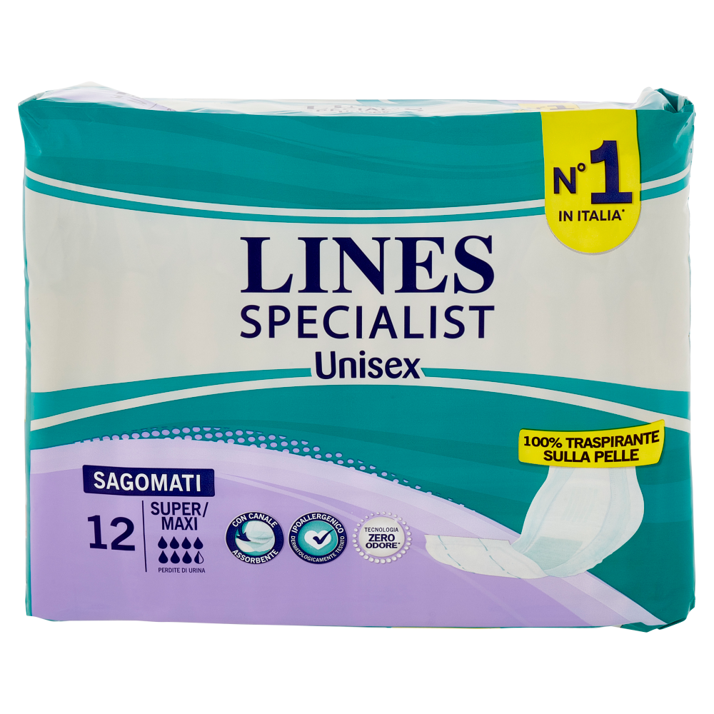 Lines Specialist Unisex Sagomati Super/Maxi 12 pz