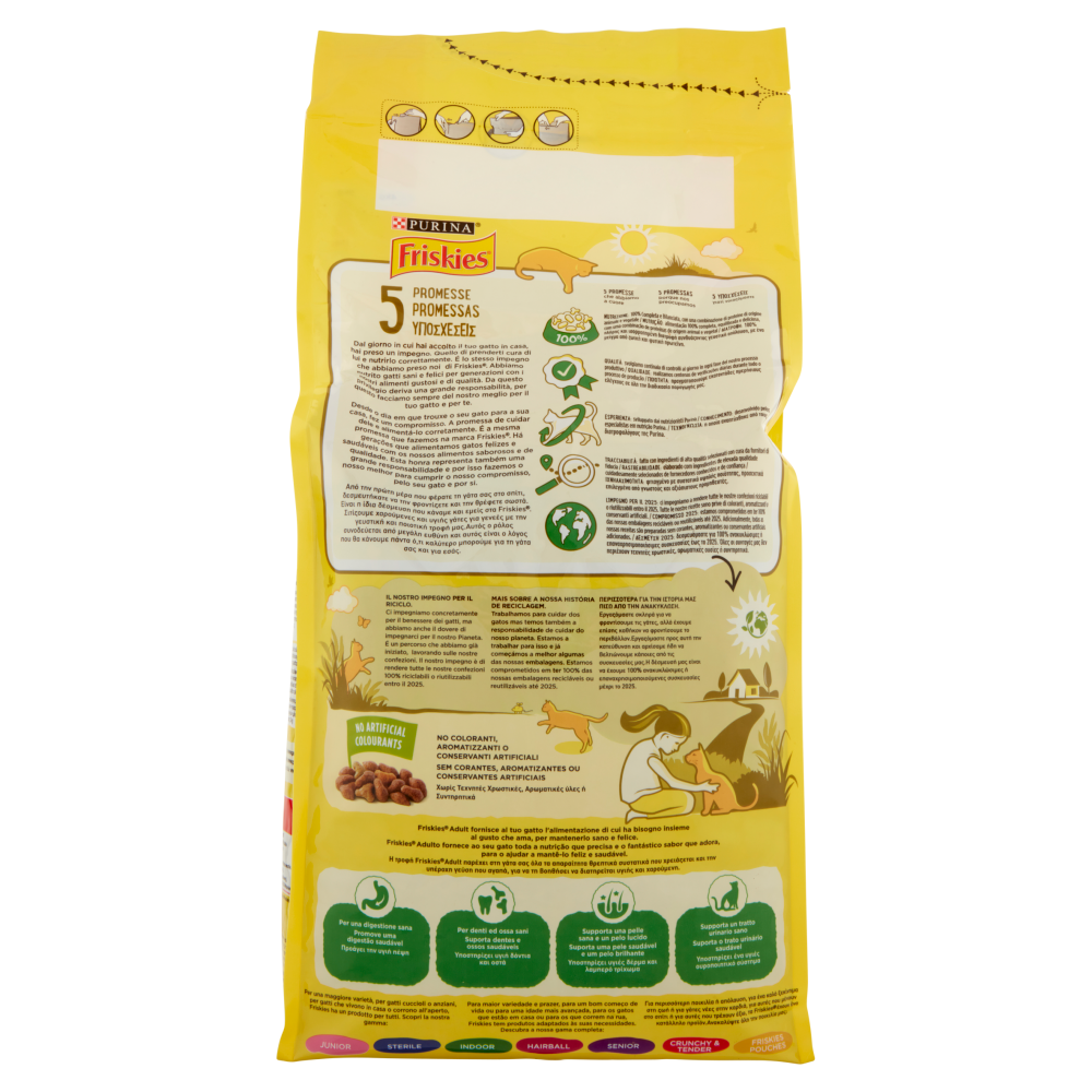 PURINA FRISKIES Gatto con un gustoso mix di Coniglio e Pollo e con Verdure 2 kg