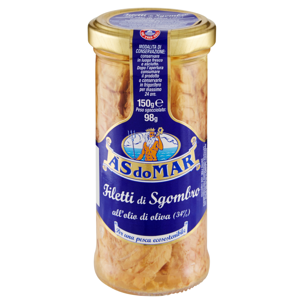 Asdomar Filetti di Sgombro all'olio di oliva (34%) 150 g
