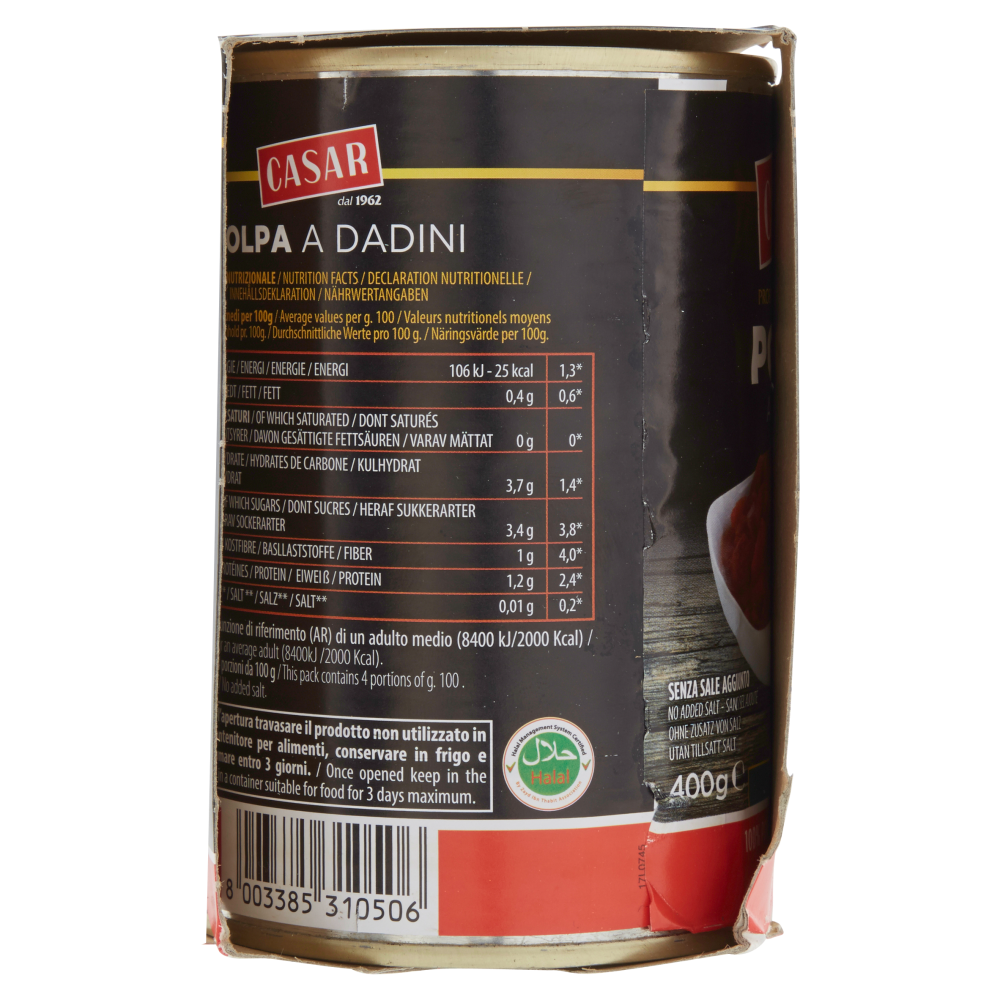 Casar Polpa a Dadini 3 x 400 g