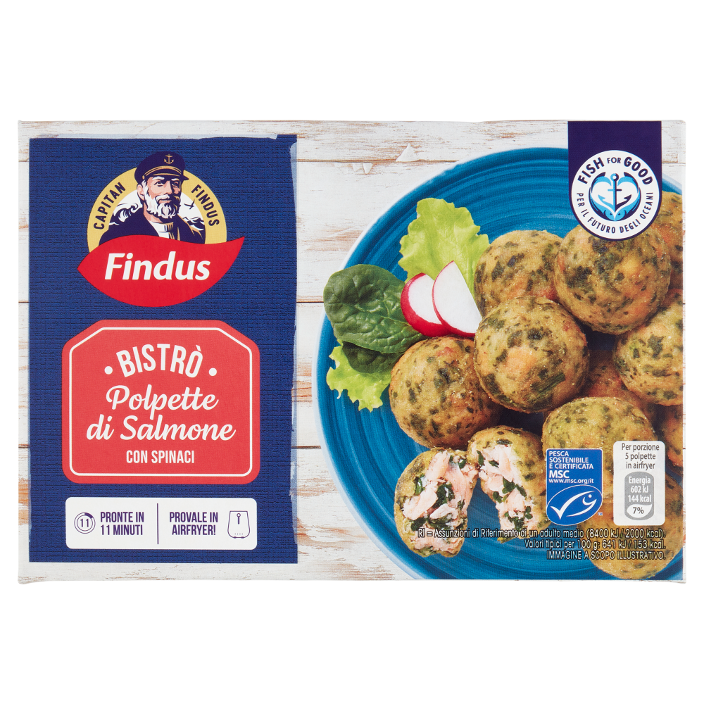 Capitan Findus Delizie D'Amare Polpette di Salmone con Spinaci 209 g