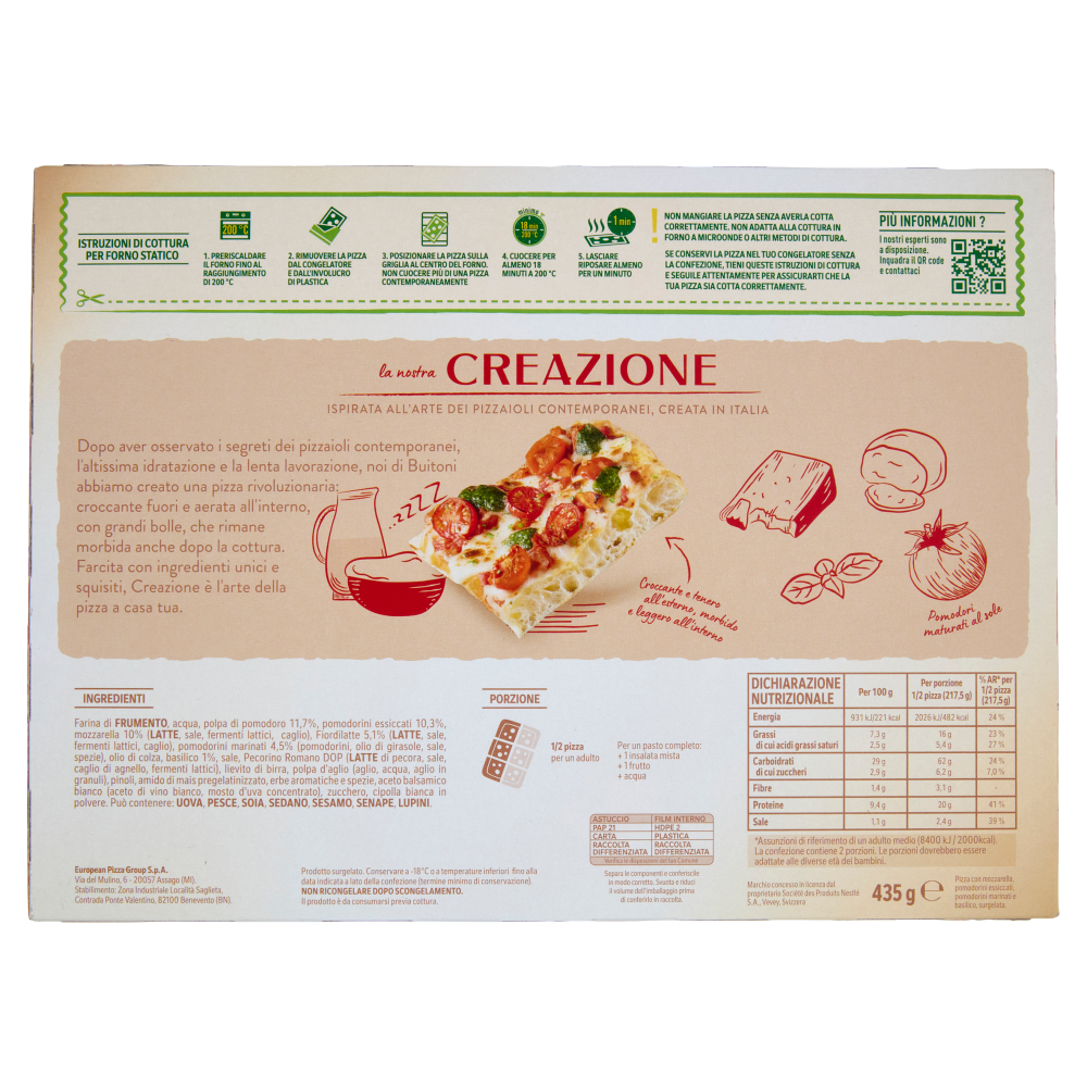 Buitoni Creazione Caprese Pizza surgelata 435 g