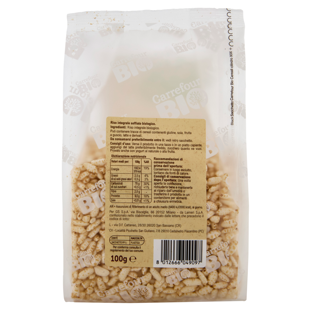 Carrefour Bio Riso integrale soffiato 100 g