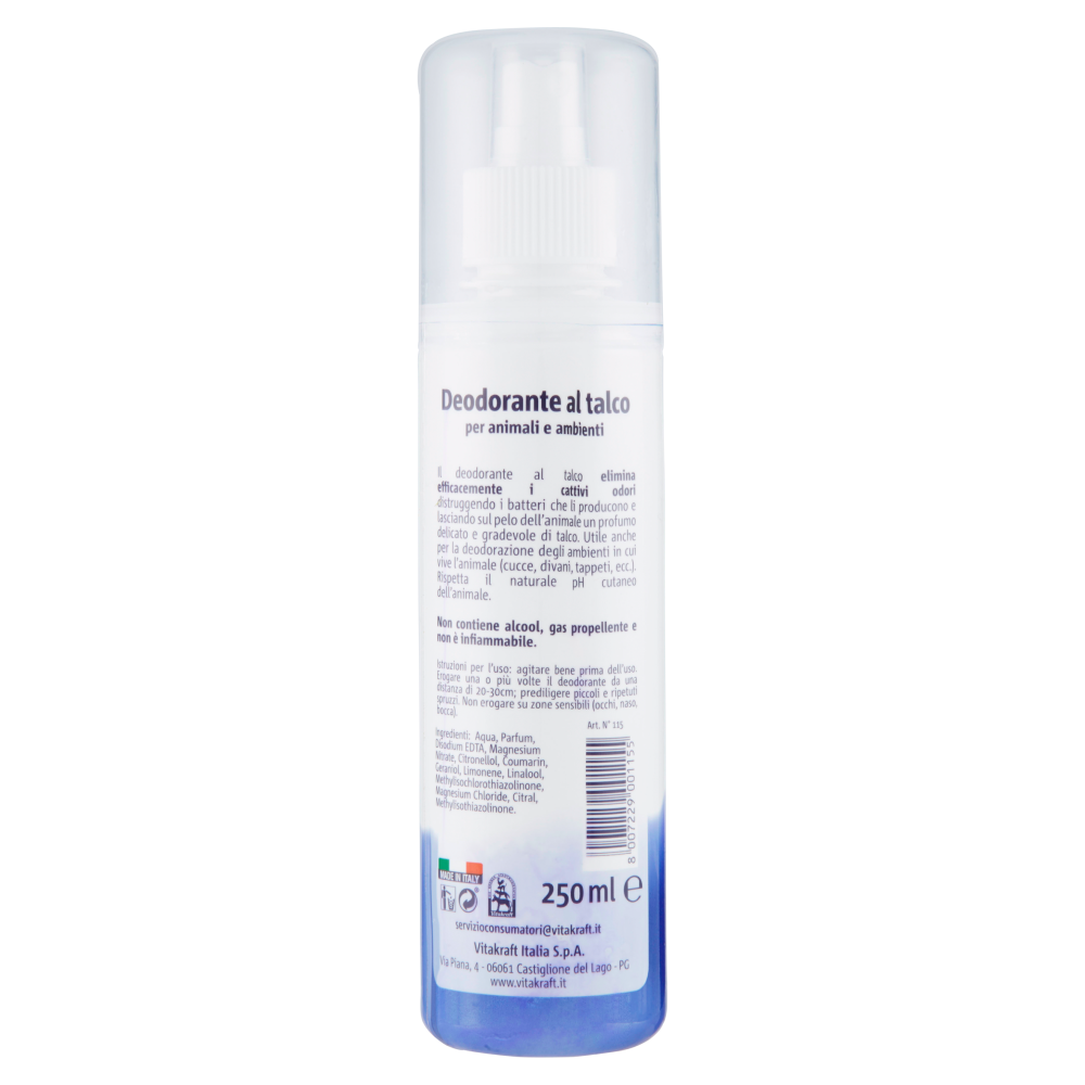 Vitakraft Deodorante per cani, gatti e ambienti al talco 250 ml