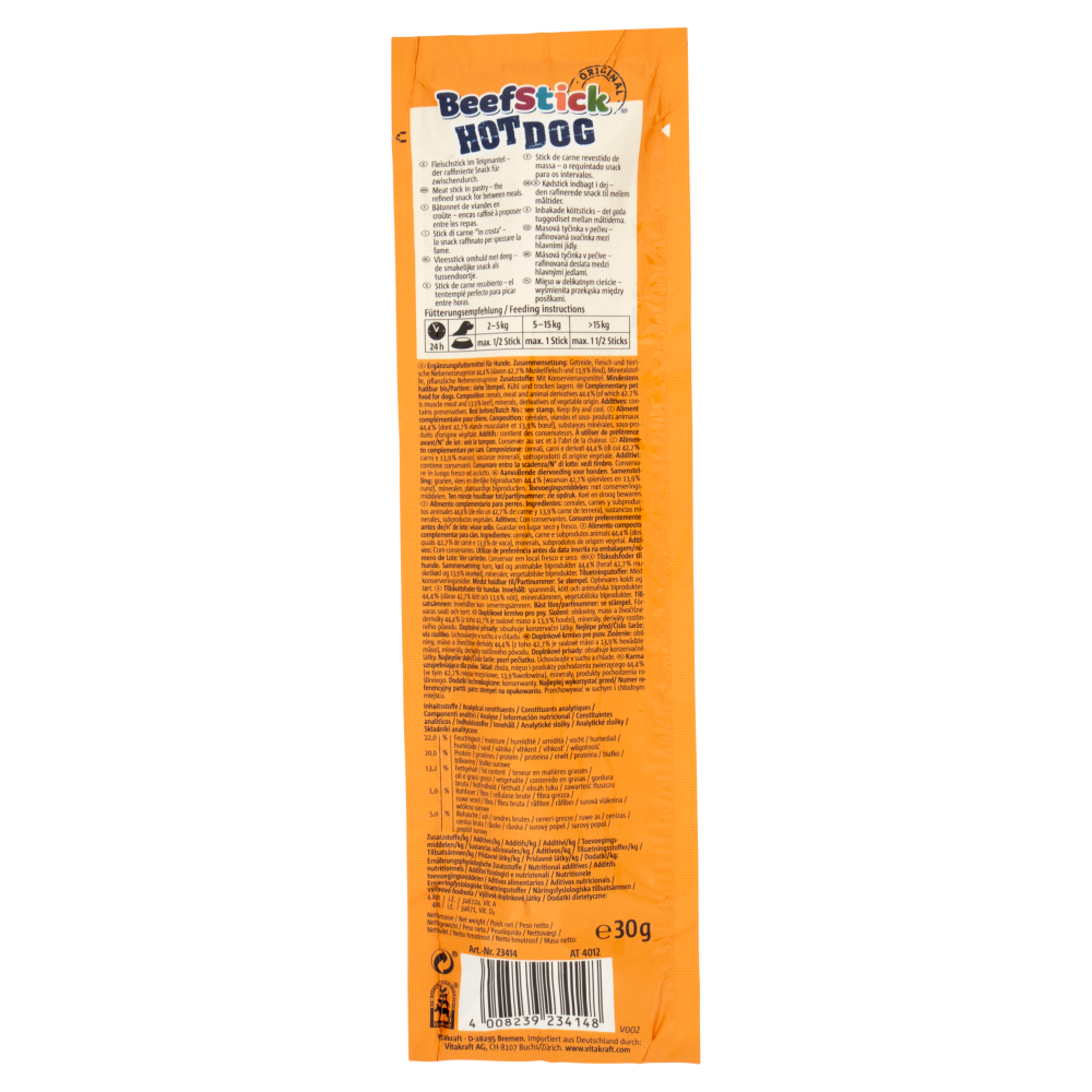 Vitakraft Beef Stick Original Hot Dog + Manzo 30 g