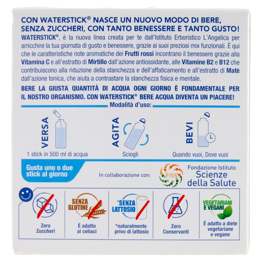 L'Angelica Waterstick Frutti Rossi Energy 12 x 2 g