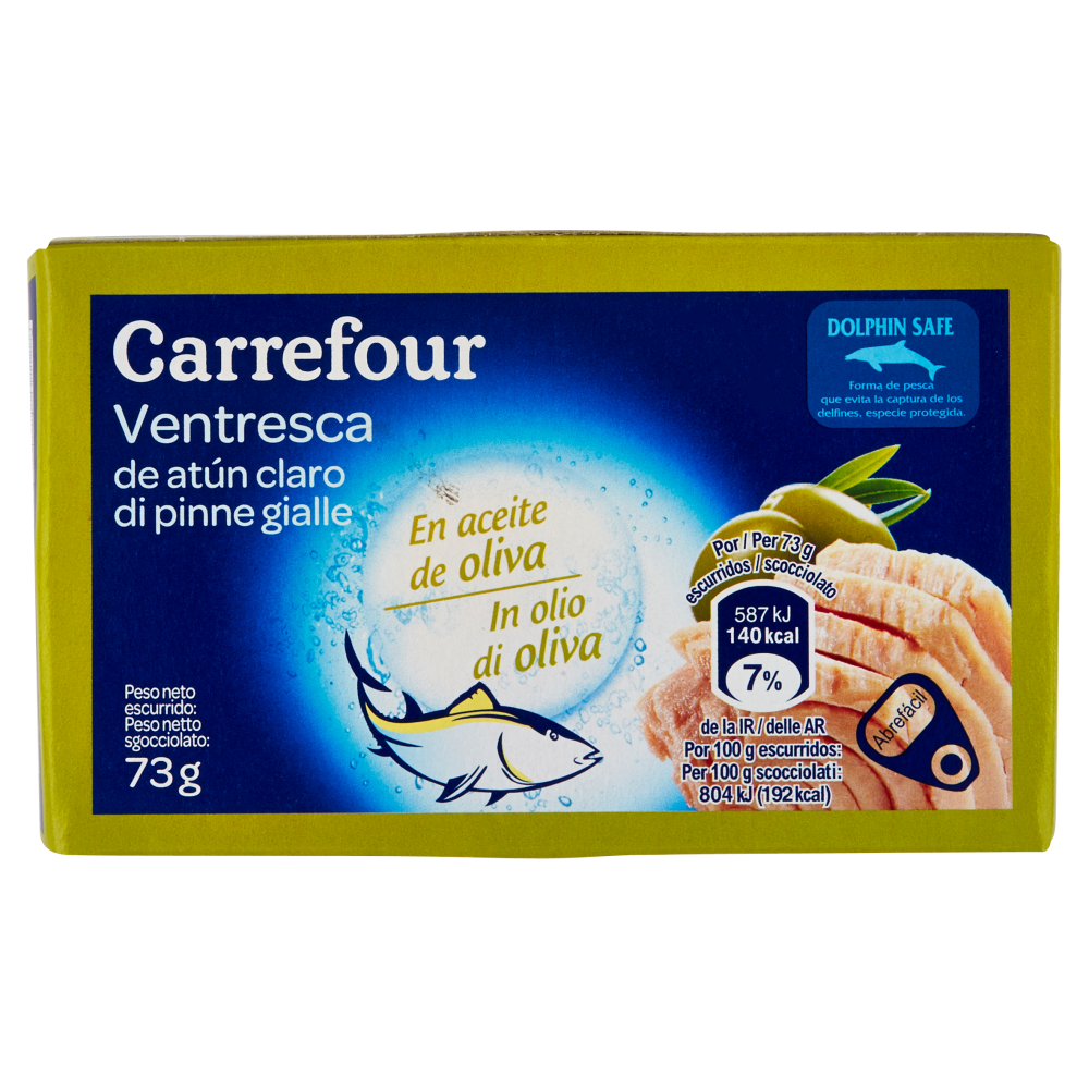 Carrefour Ventresca di pinne gialle in olio di oliva 111 g