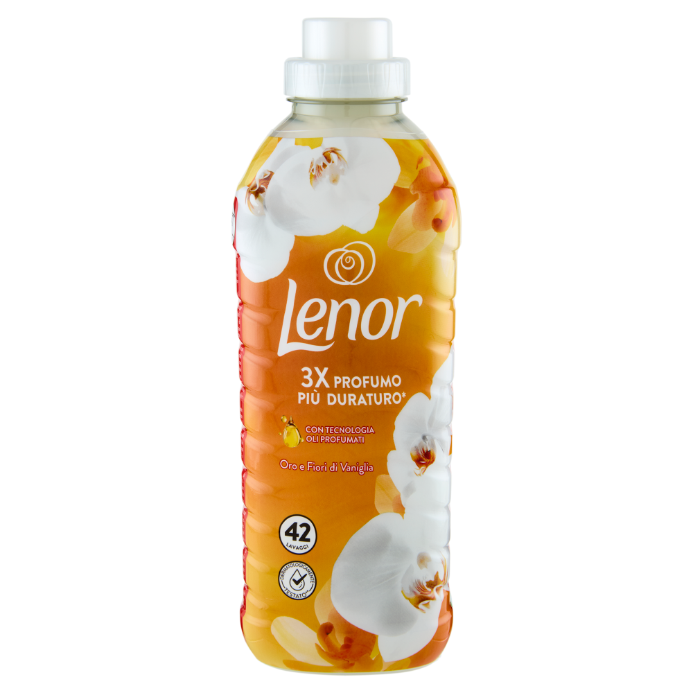 Lenor Ammorbidente Lavatrice Concentrato, Oro e Fiori di Vaniglia, 42 Lavaggi 882 ml