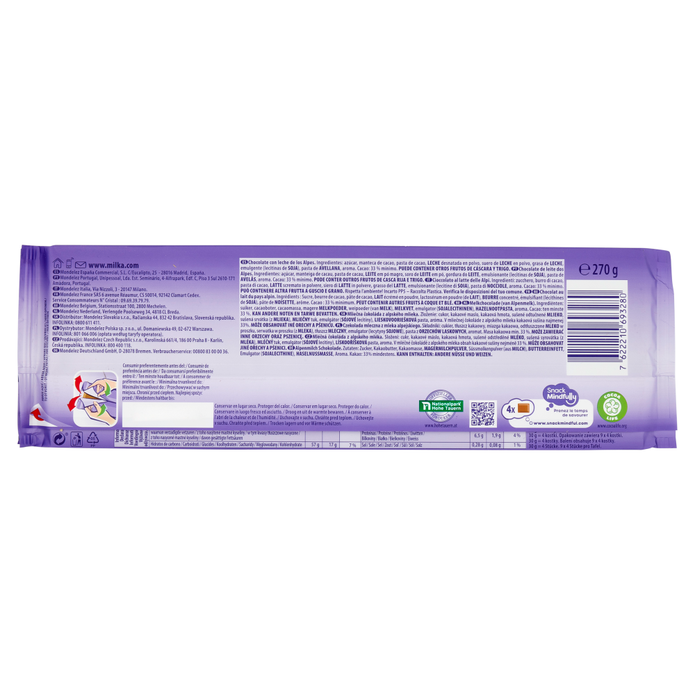 Milka Mmmax, maxi tavoletta di cioccolato al latte 100% alpino - 270g