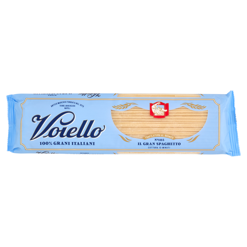 Voiello Pasta Il Gran Spaghetto N°105 grani 100% italiani Trafilata bronzo 500g