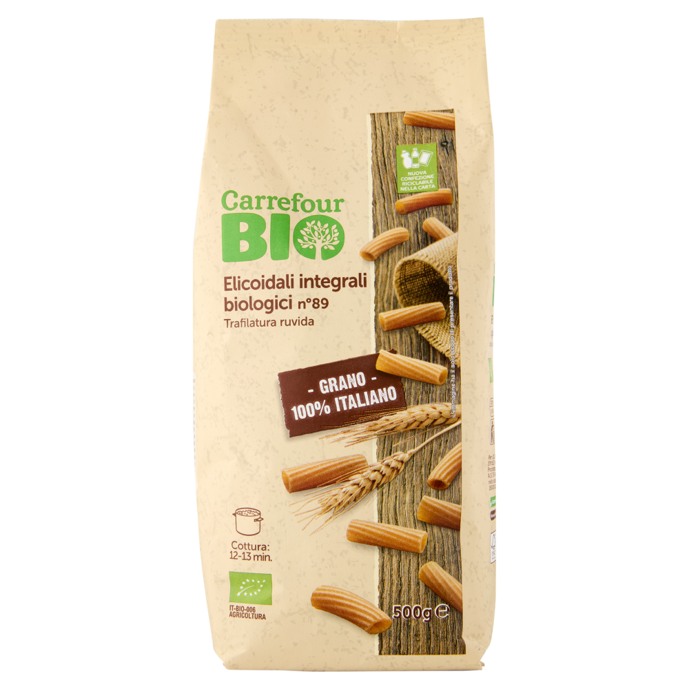 Carrefour Bio Elicoidali integrali biologici n°89 500 g