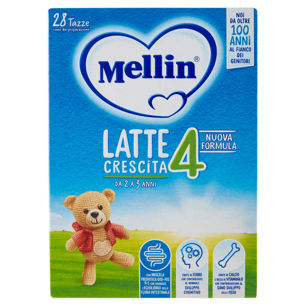 MELLIN 4 - Latte di Crescita in Polvere per Bambini da 2 a 3 anni